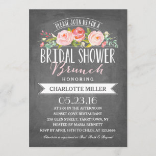 Rose Banner Brunch Bridal Shower Invitation