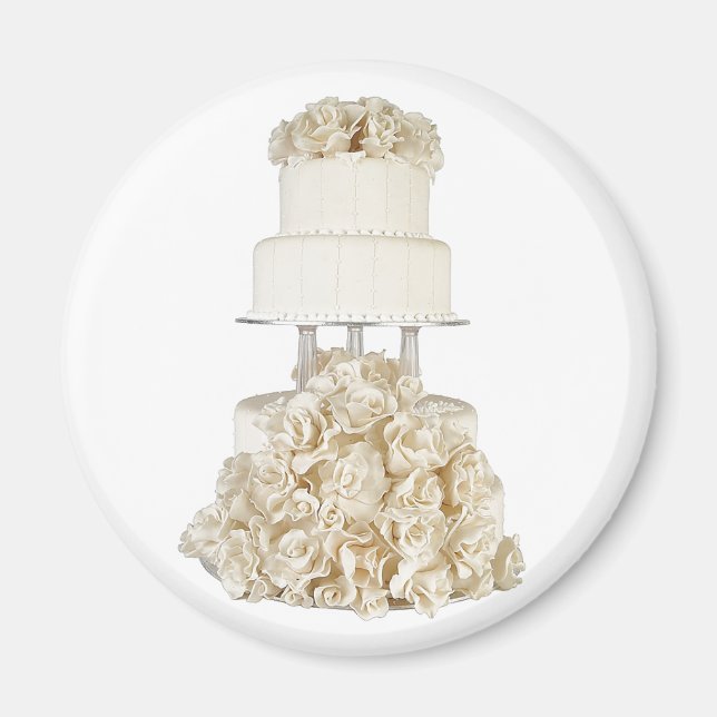 Rose Base Wedding Cake Magnet (Front)