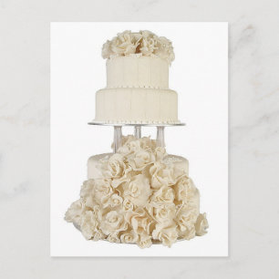 Rose Base Wedding Cake Postcard