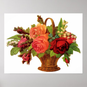 Rose Basket Customisable Poster