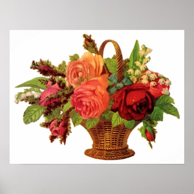 Rose Basket Customisable Poster (Front)
