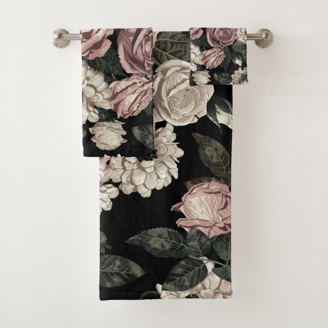 rose bath towel set (Insitu)