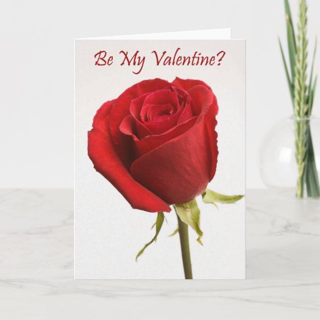 Rose Be My Valentine Card (Front)