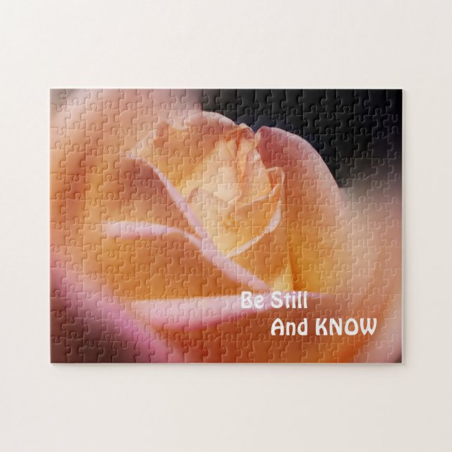 Rose Be Still Inspirational Quote  Jigsaw Puzzle (Horizontal)