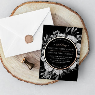Rose Black and White Watercolor Floral Wedding Foi
