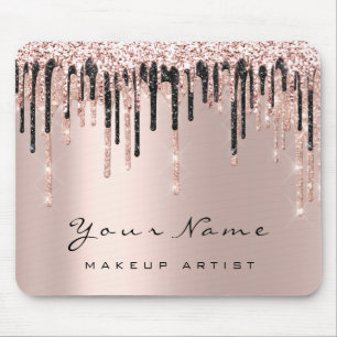Rose Black Blush Glitter Name Makeup Wax Lashes Mouse Mat