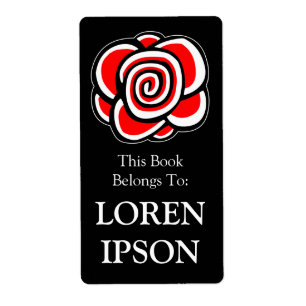 Rose - Black Bookplate