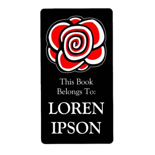 Rose - Black Bookplate (Front)