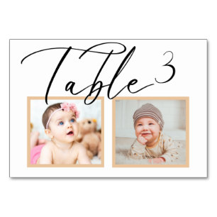 Rose black Elegant Wedding Photo Table Number 