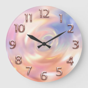 Rose BlackArabic Number Holographic Rose Large Clock