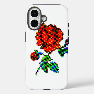 Rose Bloom Halftone Fine Art iPhone 16 Case