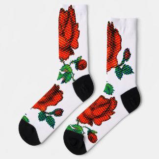 Rose Bloom Halftone Fine Art Socks