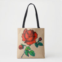 Rose Bloom Halftone on Brown Paper Fine Art