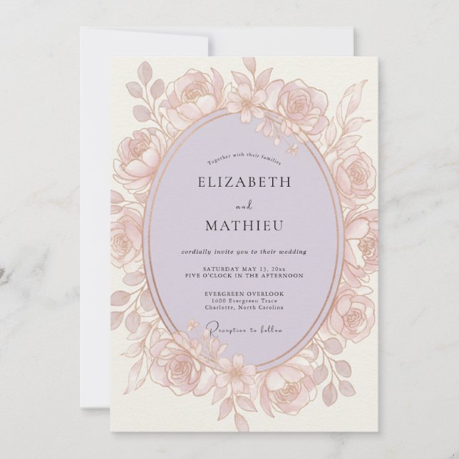 Rose Bloom Romantic Wedding Invitation (Front)