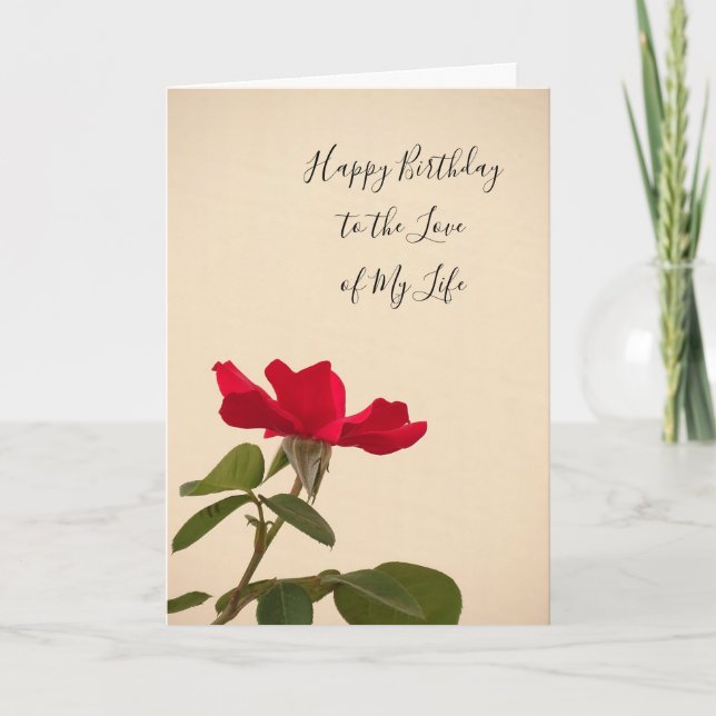 Rose Blossom / Red / Love / Birthday Card (Front)