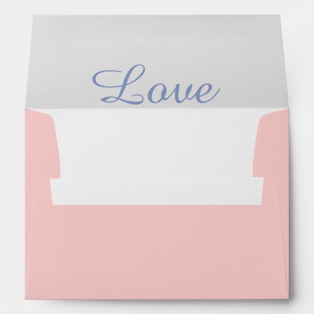Rose Blue Pastel Wedding Envelopes (Back (Bottom))