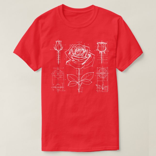 rose blueprint 1 T-Shirt (Design Front)