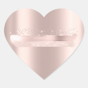 Rose Blush Bridal Shower Wedding Sweet 16th Heart Sticker