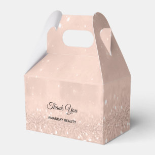 Rose bLush Glitter Sweet 16th Bridal Wedding Gift Favour Box