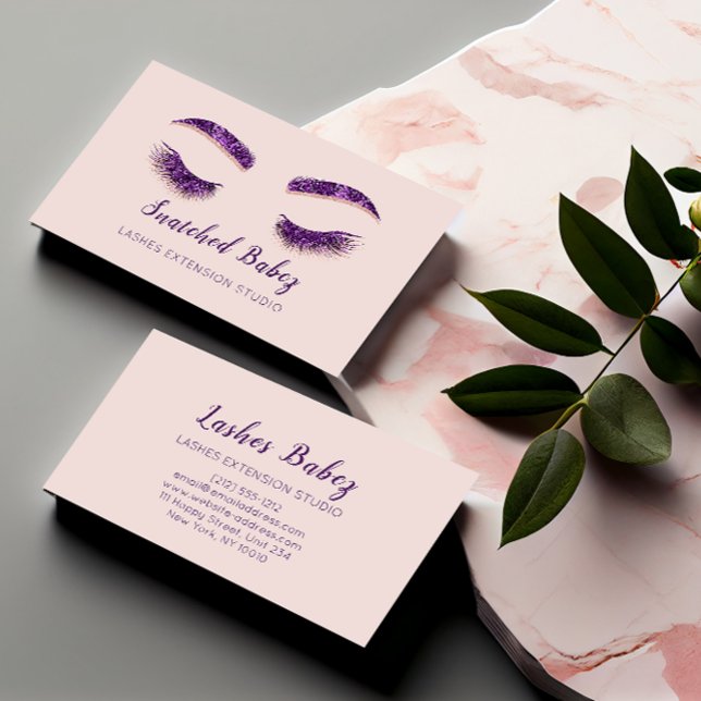 Rose Blush  Microblading Makeup Eyelash Purple Business Card (Creator Uploaded)
