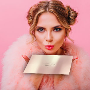 Rose Blush Pearly Abstract Minimal Silk Metallic Business Card