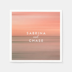 Rose Blush Personalised Wedding Napkins