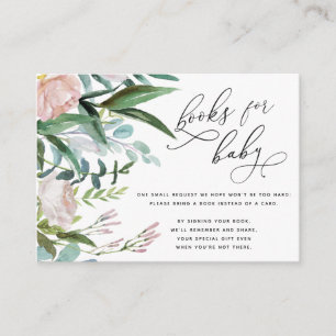 Rose Blush Pink Floral Greenery Books For Baby Enc Enclosure Card
