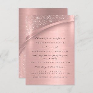 Rose Blush Pink Glitter Bridal Shower Wedding Invitation