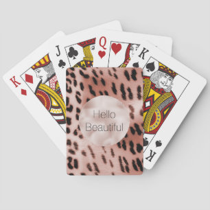 Rose Blush Pink Leopard Playing Cards