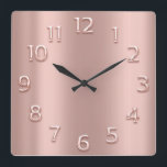 Rose Blush Pink Minimal 3D EFFECT Square Wall Clock<br><div class="desc">Unique minimal and decorative 
Corresponds to actual fashion trend in marble home decor.
You can change the shape and color of the hand.</div>