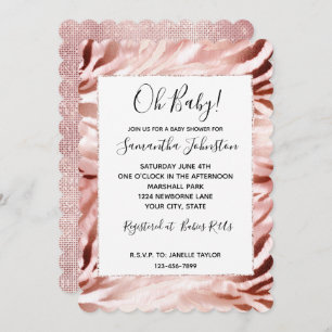Rose Blush Pink Zebra Invitation