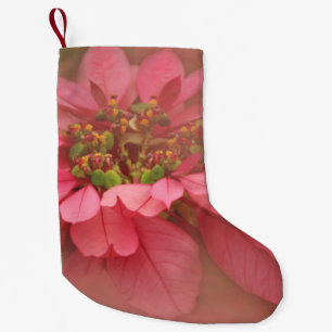 Rose Blush Poinsettias Digital Art Small Christmas Stocking