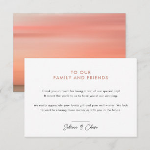 Rose Blush Simple Wedding Thank You Card