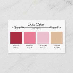 Rose Blush Wedding Collection Colour Swatch Card 
