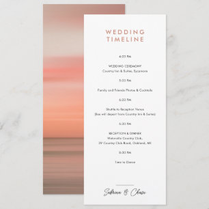 Rose Blush Wedding Itinerary Timeline Invitation