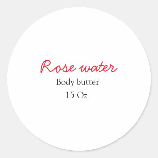 Rose body butter add your text name custom weight  classic round sticker