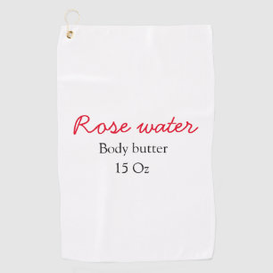 Rose body butter add your text name custom weight golf towel