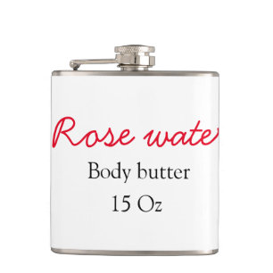 Rose body butter add your text name custom weight hip flask