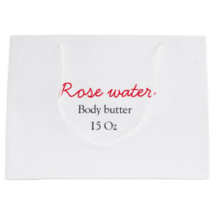 Rose body butter add your text name custom weight large gift bag