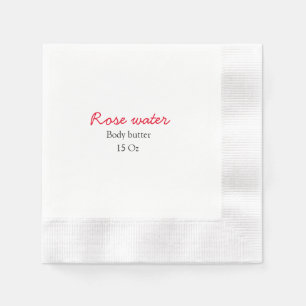 Rose body butter add your text name custom weight napkin