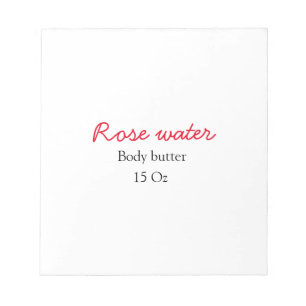 Rose body butter add your text name custom weight notepad