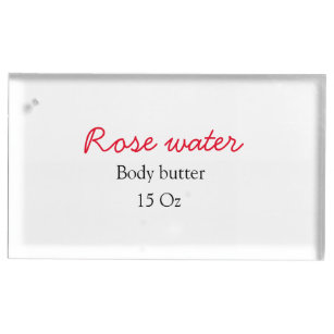 Rose body butter add your text name custom weight  place card holder