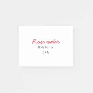Rose body butter add your text name custom weight post-it notes