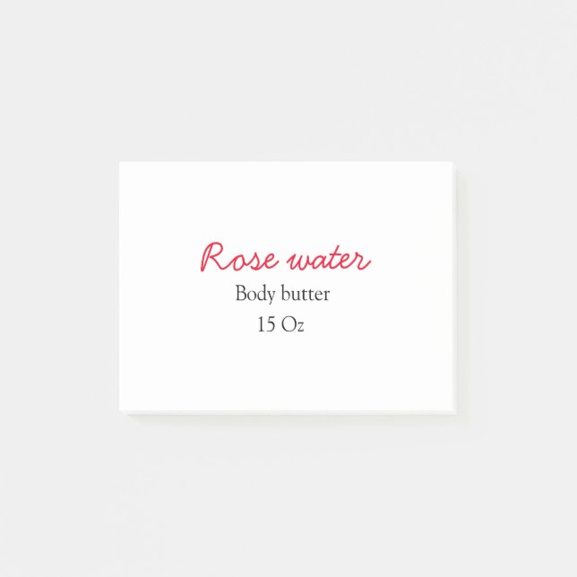 Rose body butter add your text name custom weight  post-it notes (Front)