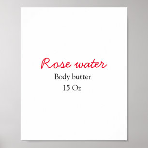 Rose body butter add your text name custom weight  poster
