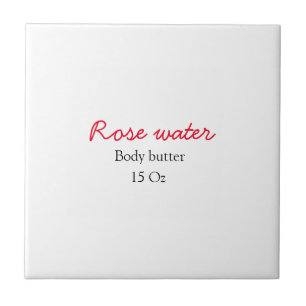 Rose body butter add your text name custom weight tile