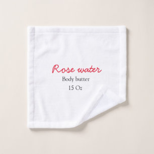 Rose body butter add your text name custom weight wash cloth