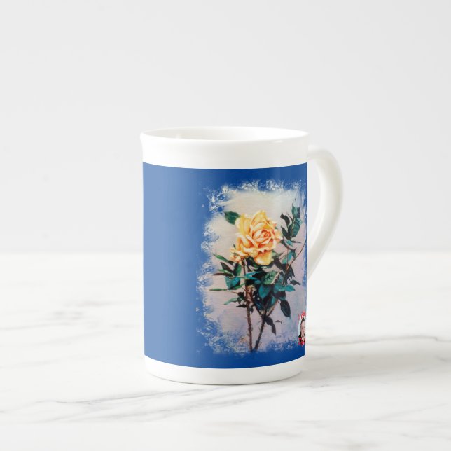 Rose Bone China Mug (Front Right)