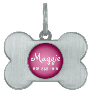 Rose Bone Shaped Customisable Name Dog Tag