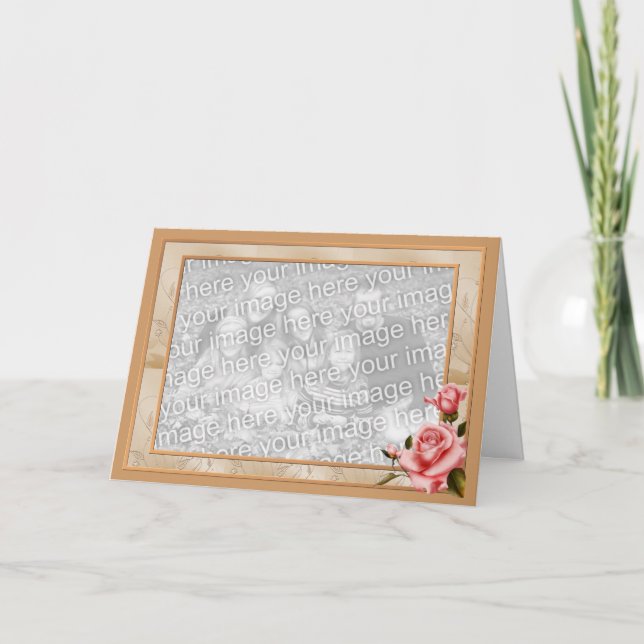 Rose Border Photo Card Customisable (Front)